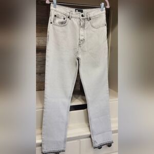 MENS!!! The Kooples Black Bleached Straight Jeans Sleek Design- Distressed Hem